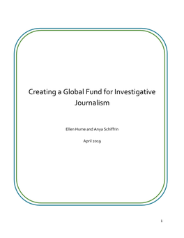 Creating a Global Fund for Investigative Journalism (2019)