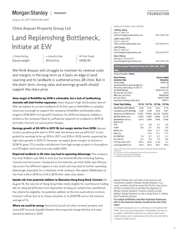 China Aoyuan Property Group Ltd: Land Replenishing Bottleneck