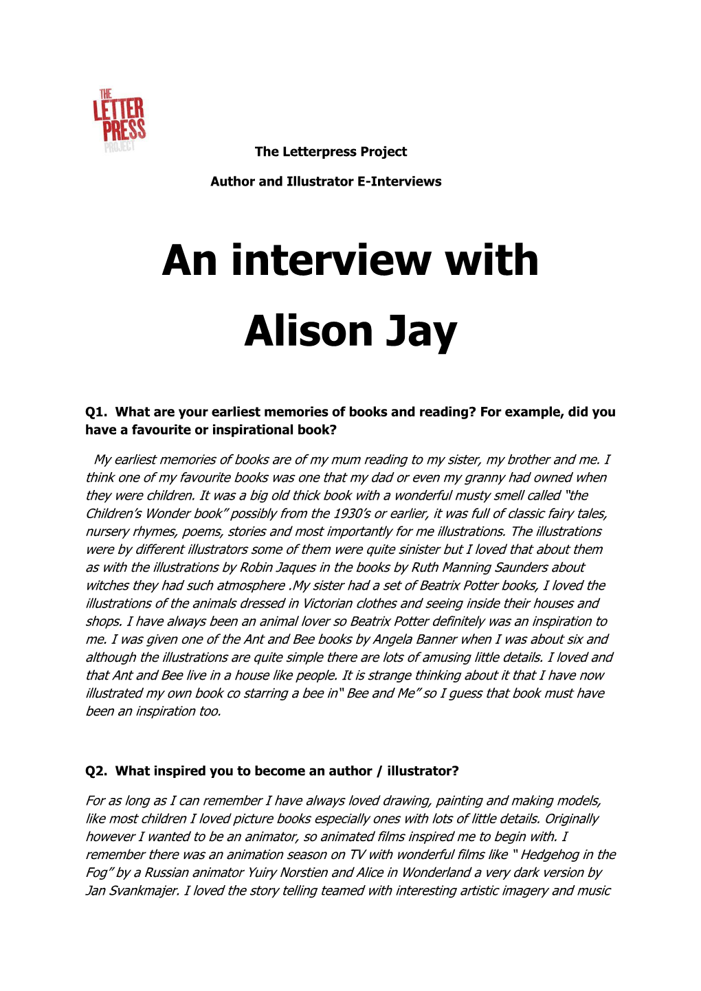 An Interview with Alison Jay
