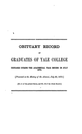 1869-1870 Obituary Record of Graduates of Yale University