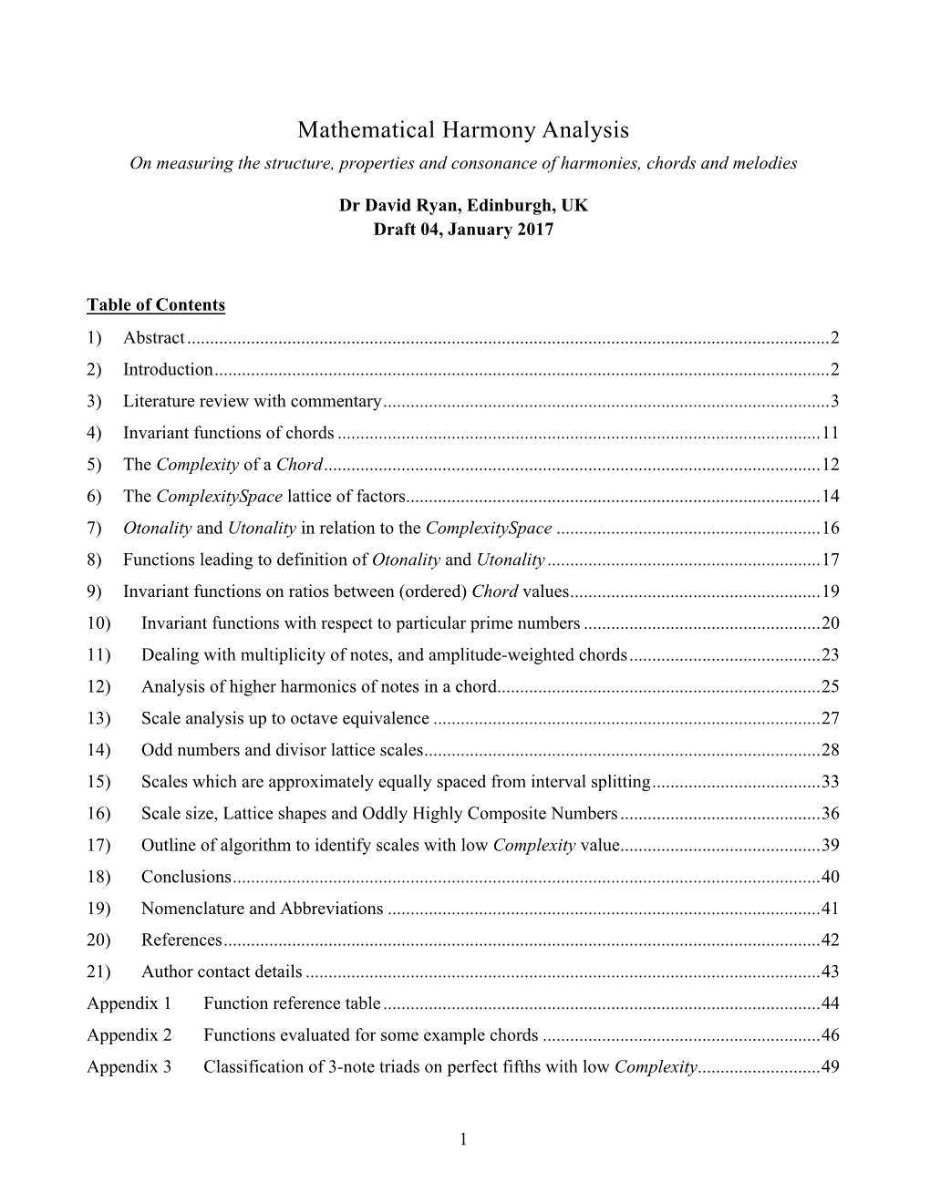 Mathematical Harmony Analysis on Measuring the Structure, Properties and Consonance of Harmonies, Chords and Melodies