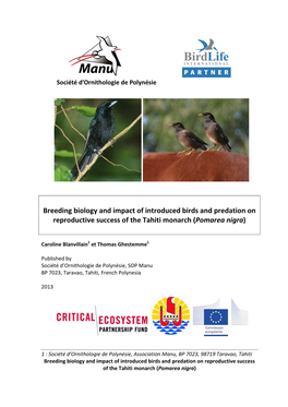 Breeding Biology and Impact of Introduced Birds on Tahiti Monarch