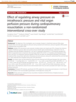 Effect of Regulating Airway Pressure on Intrathoracic Pressure and Vital