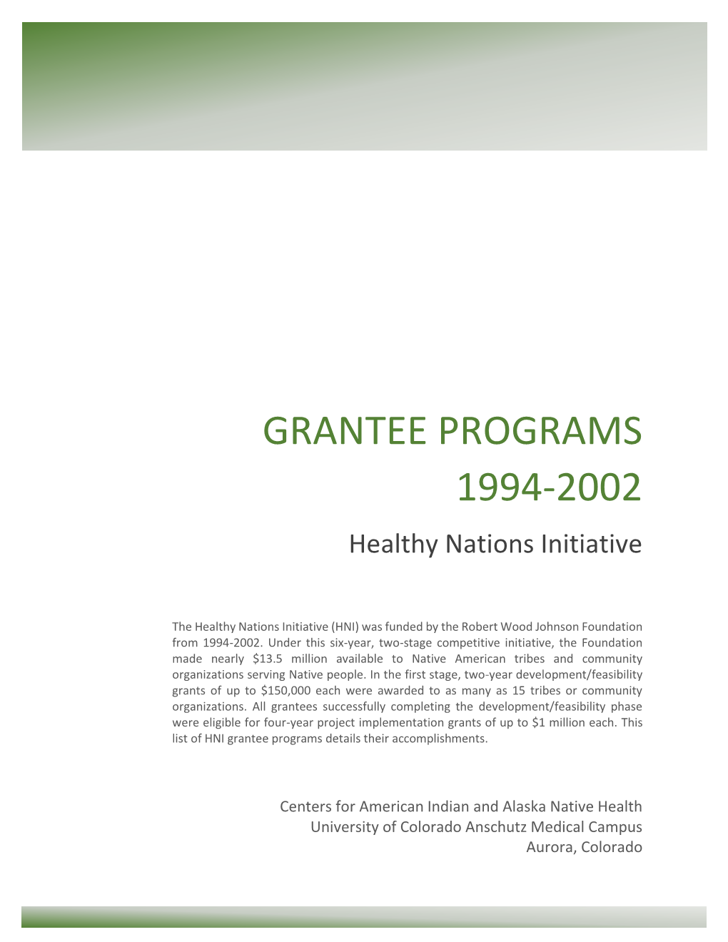 Healthy Nations Initiative