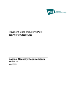 (PCI) Card Production Logical Security Requirements