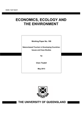 Economics, Ecology and the Environment