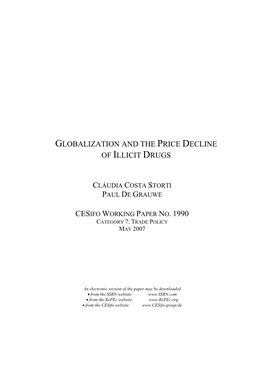 Globalization and the Price Decline of Illicit Drugs