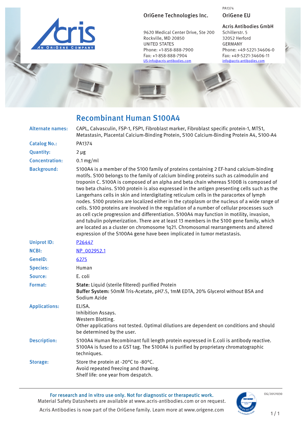 Recombinant Human S100A4