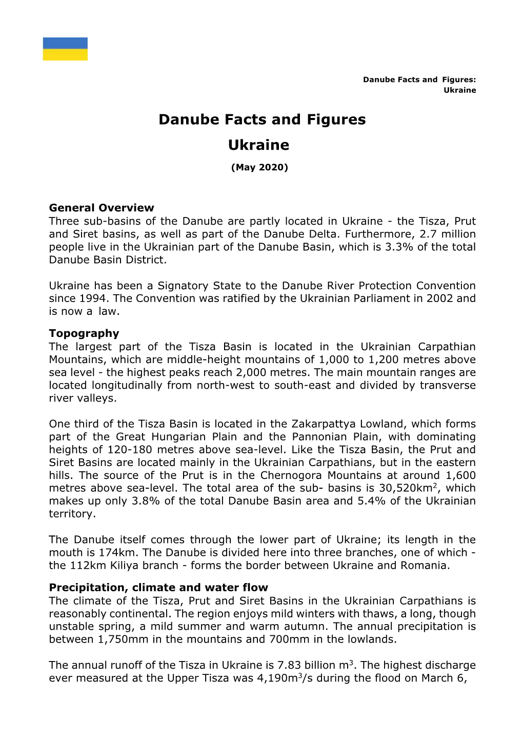 Danube Facts and Figures Ukraine