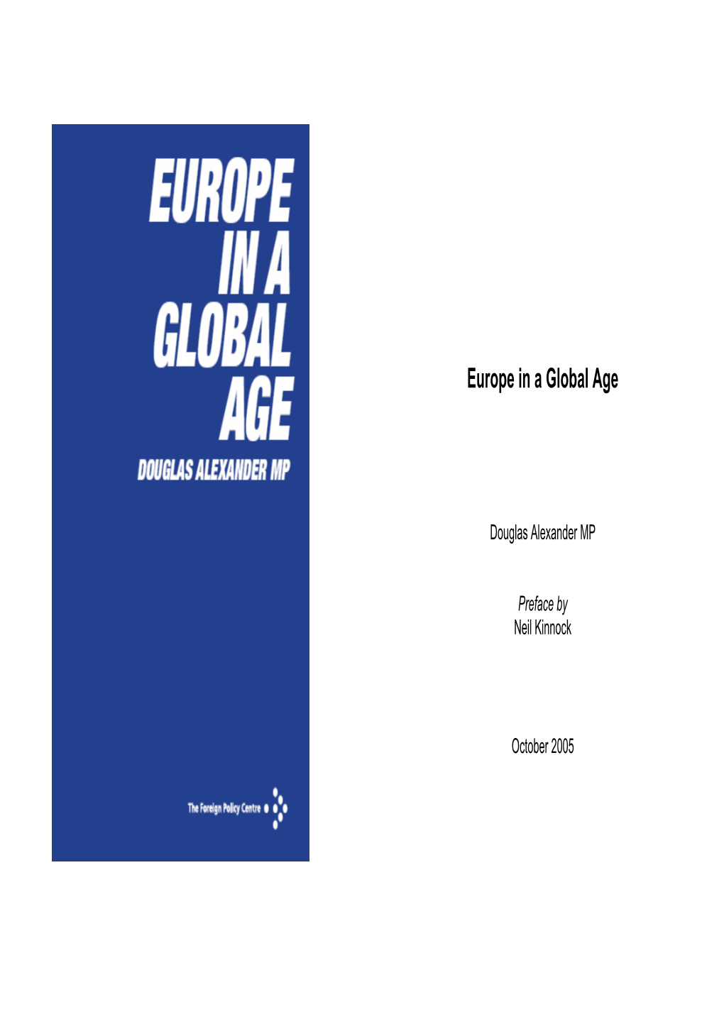 Europe in a Global Age