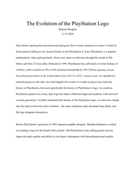 The Evolution of the Playstation Logo Damani Douglas 11/16/2020