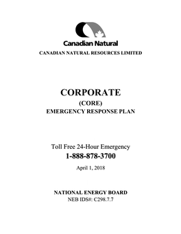 Corporate (Core) Emergency Response Plan