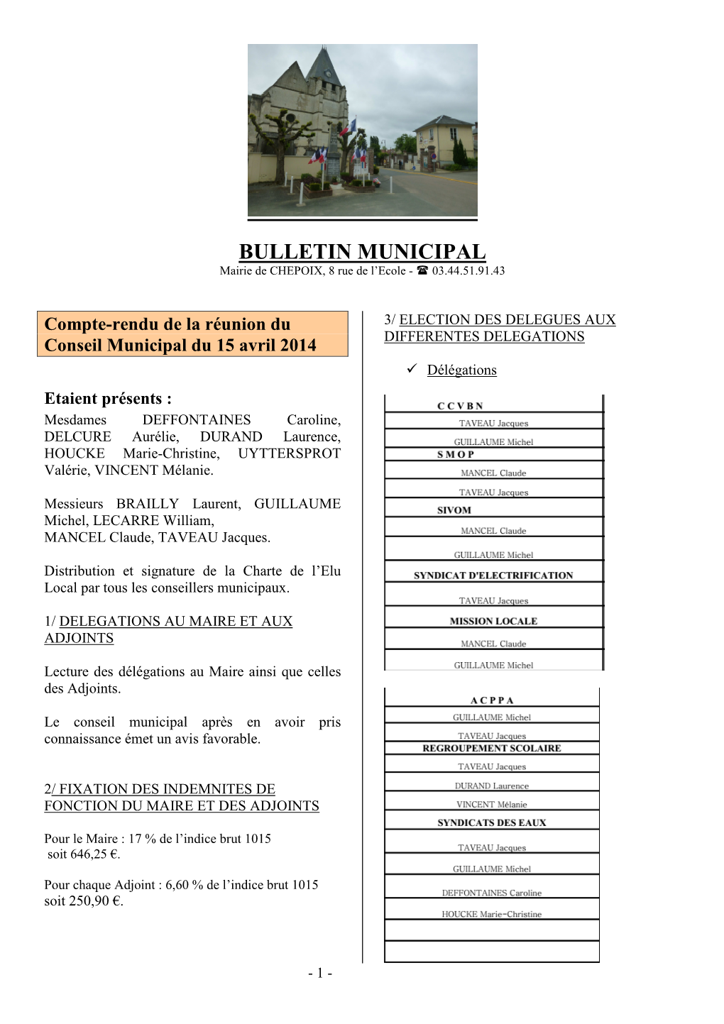 Bulletin JUILLET 2014-1