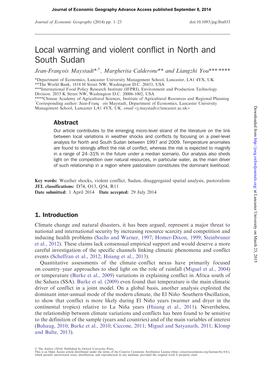 Local Warming and Violent Conflict in North and South Sudan