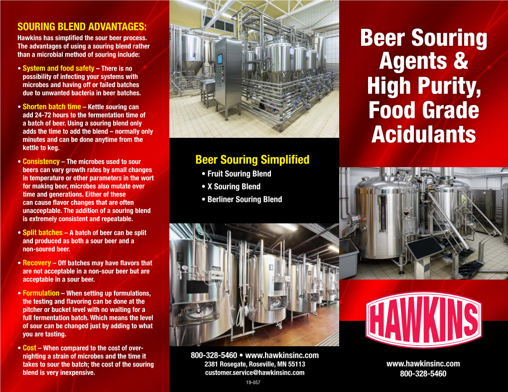 Beer Souring Agents & Acidulants Tri-Fold Brochure