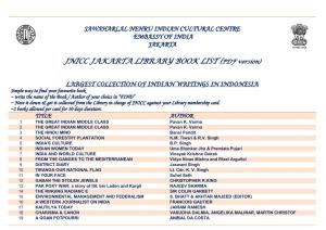 JNICC JAKARTA LIBRARY BOOK LIST (PDF Version)