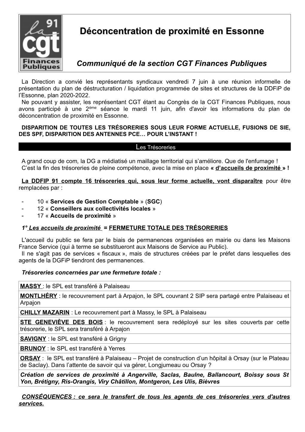 Déconcentration De Proximité En Essonne