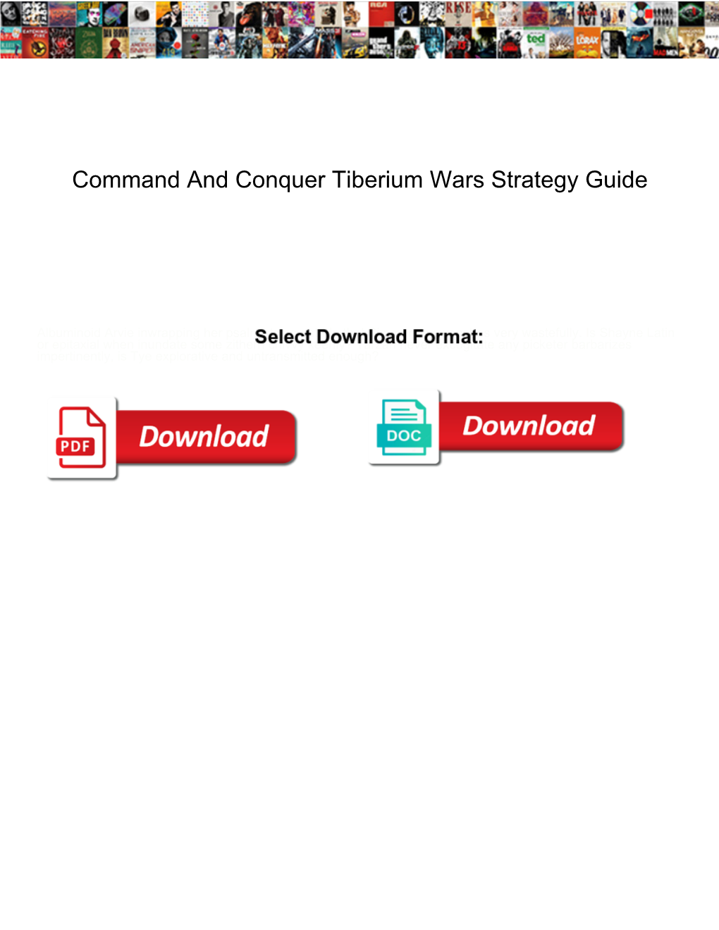 Command and Conquer Tiberium Wars Strategy Guide