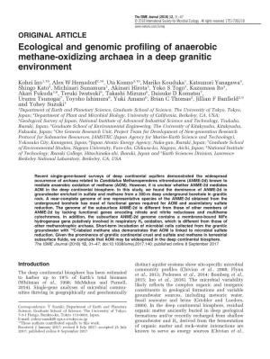 Ecological and Genomic Profiling of Anaerobic Methane-Oxidizing Archaea in a Deep Granitic Environment