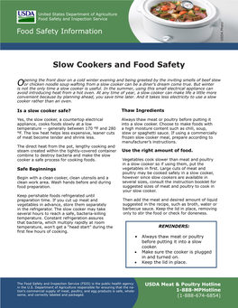 Slow Cookers and Food Safety