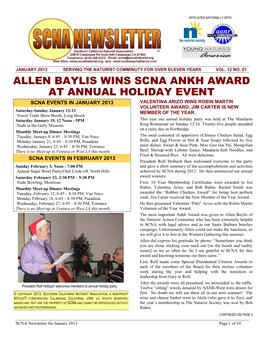 Allen Baylis Wins Scna Ankh Award at Annual Holiday