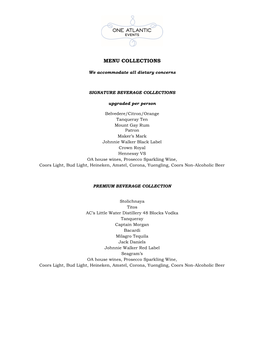 Menu Collections