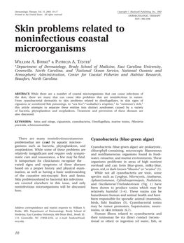 Skin Problems Related to Noninfectious Coastal Microorganisms