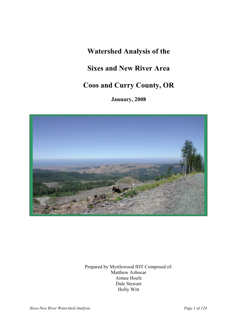 Watershed Analysis of Sixes River/New River