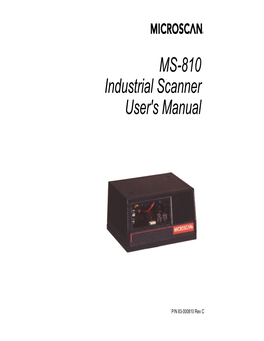 MS-810 Industrial Scanner User's Manual