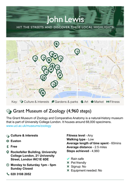 Grant Museum of Zoology (4,960 Steps)