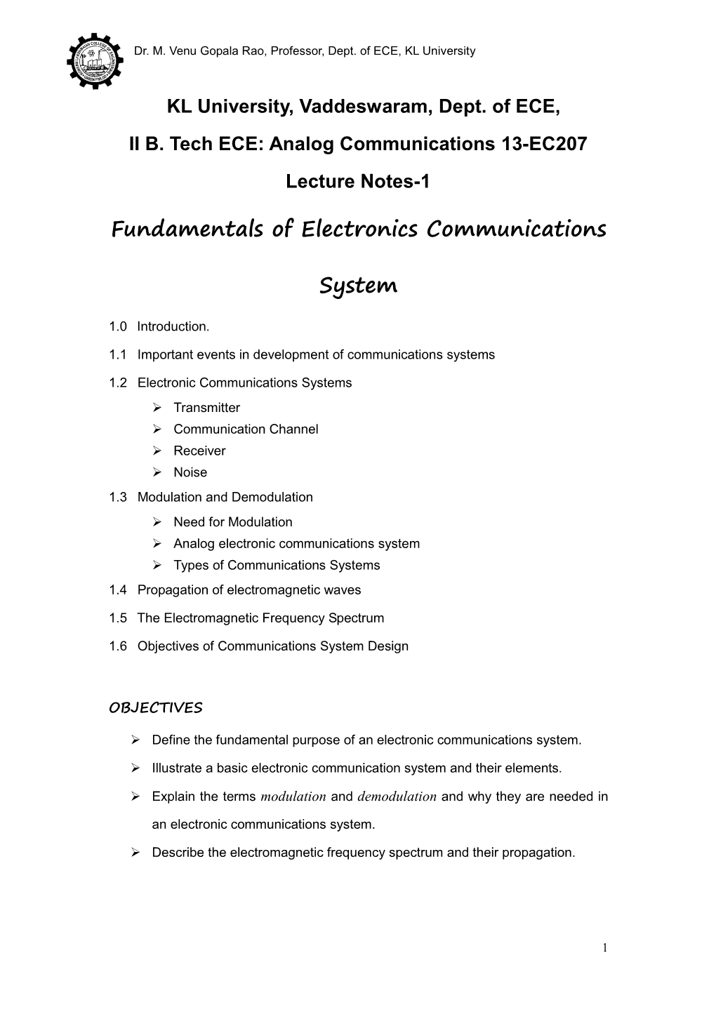 Important Events in Development of Communication Systems