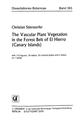 The Vascular Plant Vegetation in the Forest Belt of El Hierro (Canary Islands)