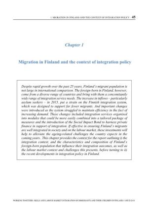 Chapter 1 Migration in Finland and the Context of Integration Policy