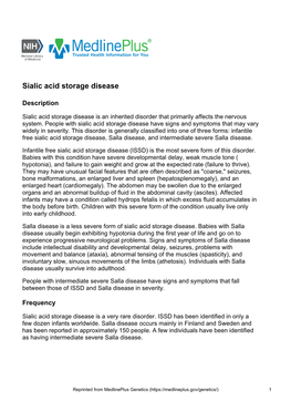Sialic Acid Storage Disease