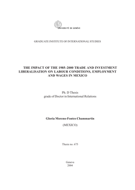 The Impact of the 1985-2000 Trade and Investment Liberalisation On