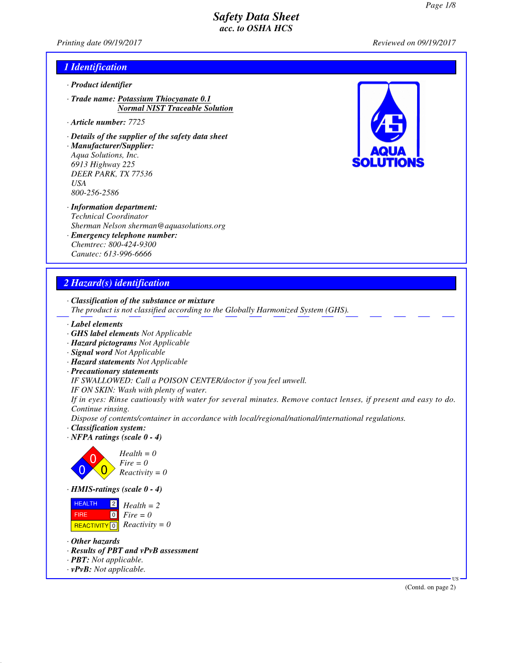 Safety Data Sheet Acc