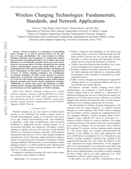 Wireless Charging Technologies: Fundamentals, Standards, And