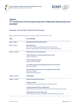 Agenda: “2 Conference of the European Operators Flight Data
