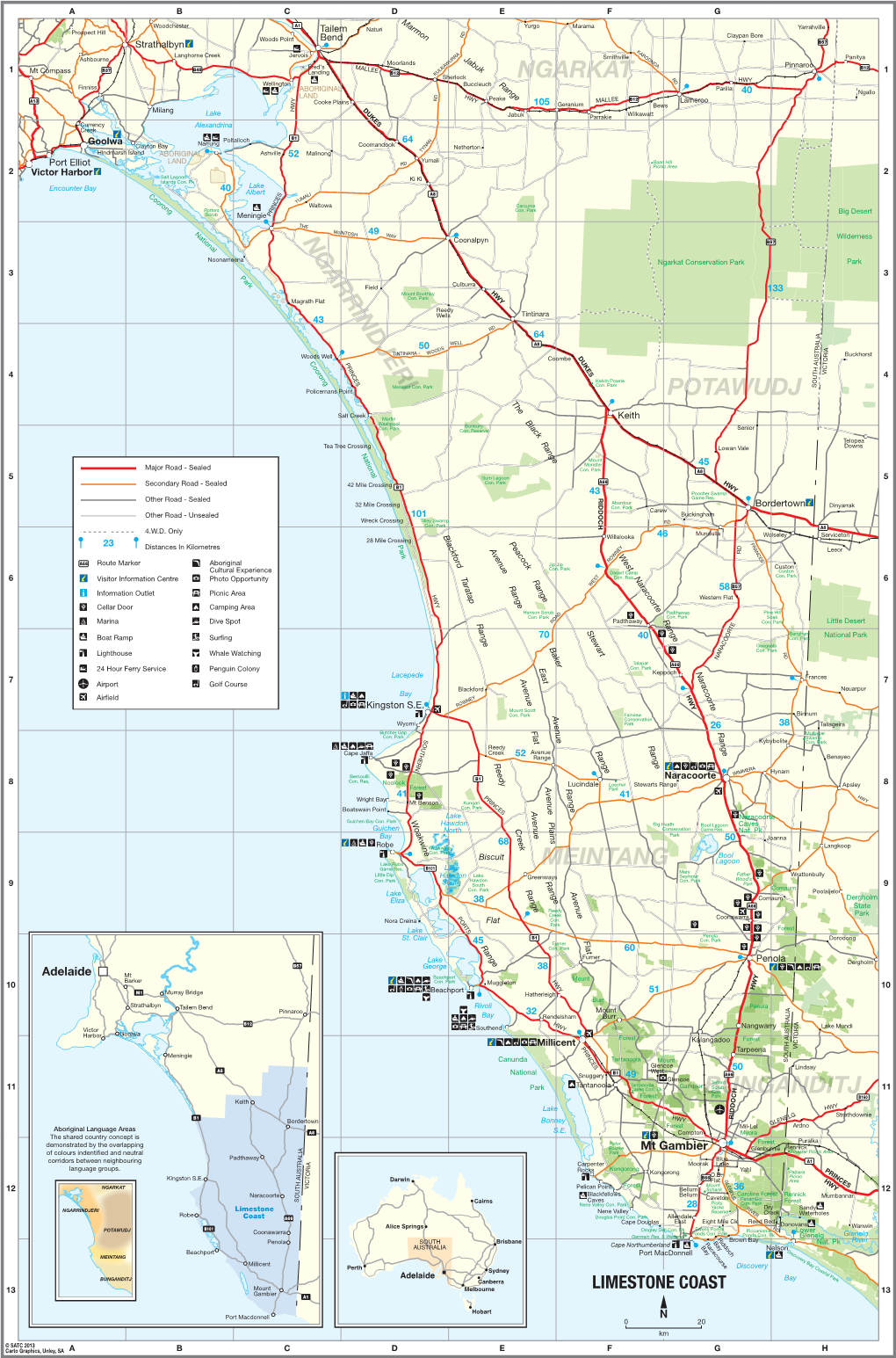 Limestone Coast Map from Southaustralia.Com Website