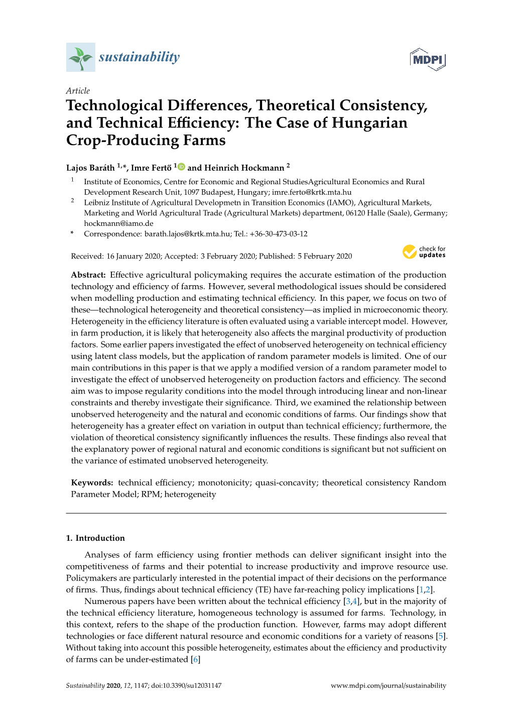 Technological Differences, Theoretical Consistency, and Technical Efficiency