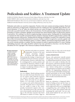 Pediculosis and Scabies: a Treatment Update