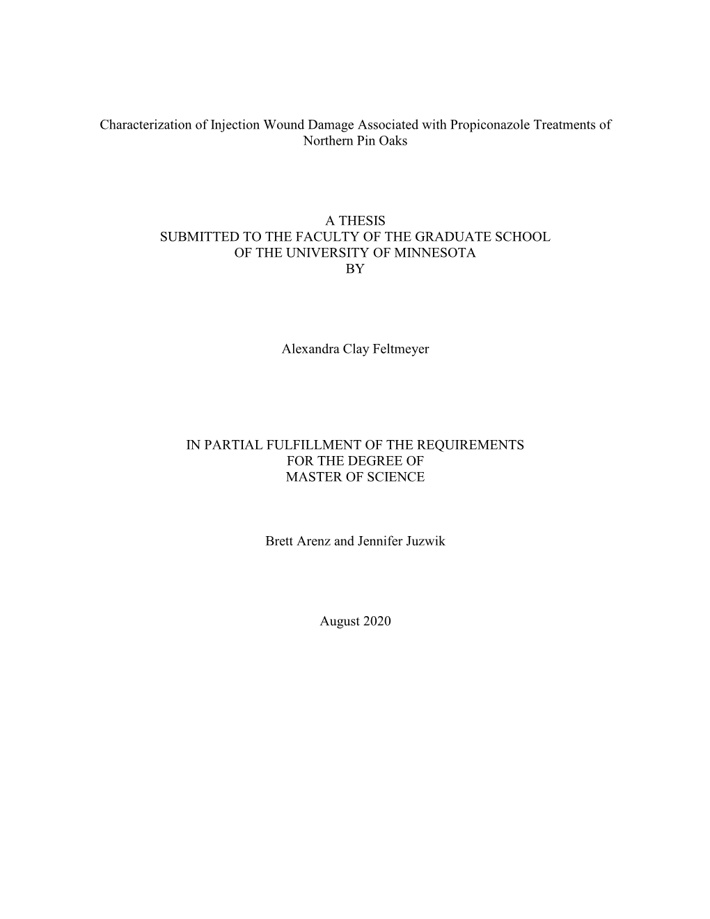 Characterization of Injection Wound Damage Associated with Propiconazole Treatments of Northern Pin Oaks