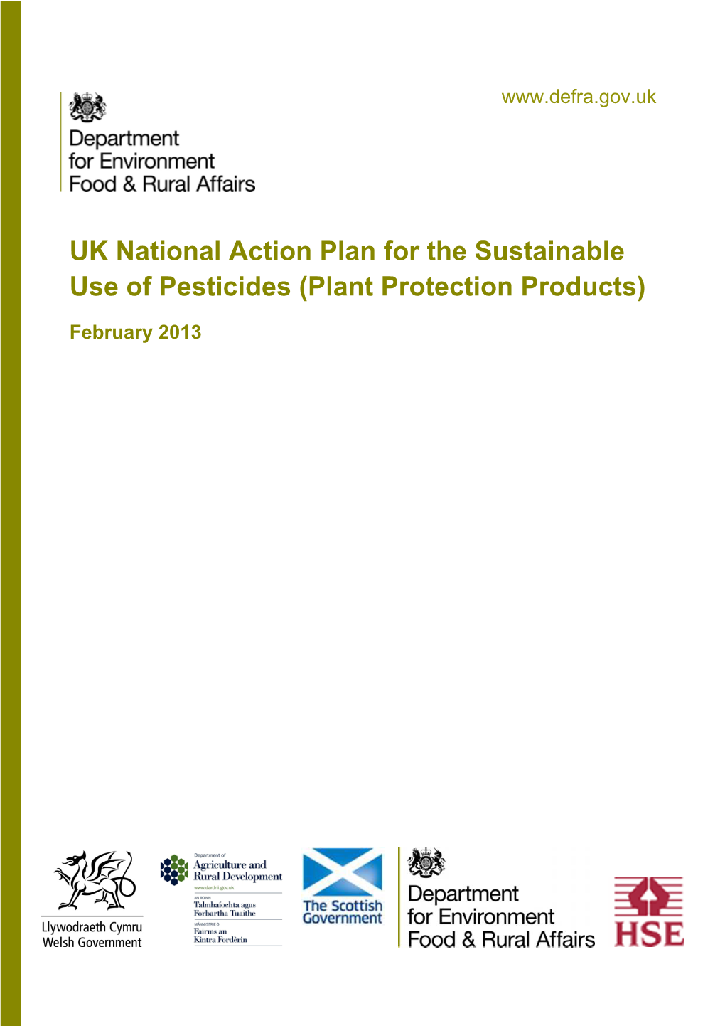 UK National Action Plan for the Sustainable Use of Pesticides (Plant Protection Products)