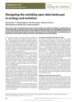 Navigating the Unfolding Open Data Landscape in Ecology and Evolution