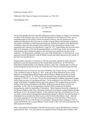 M-211 Publication Title: Papers of August Von