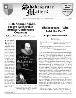 Summer 2007 Shakespeare Matters Page 