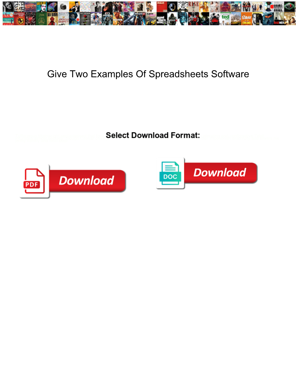 Give Two Examples of Spreadsheets Software