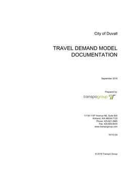 Travel Demand Model Documentation