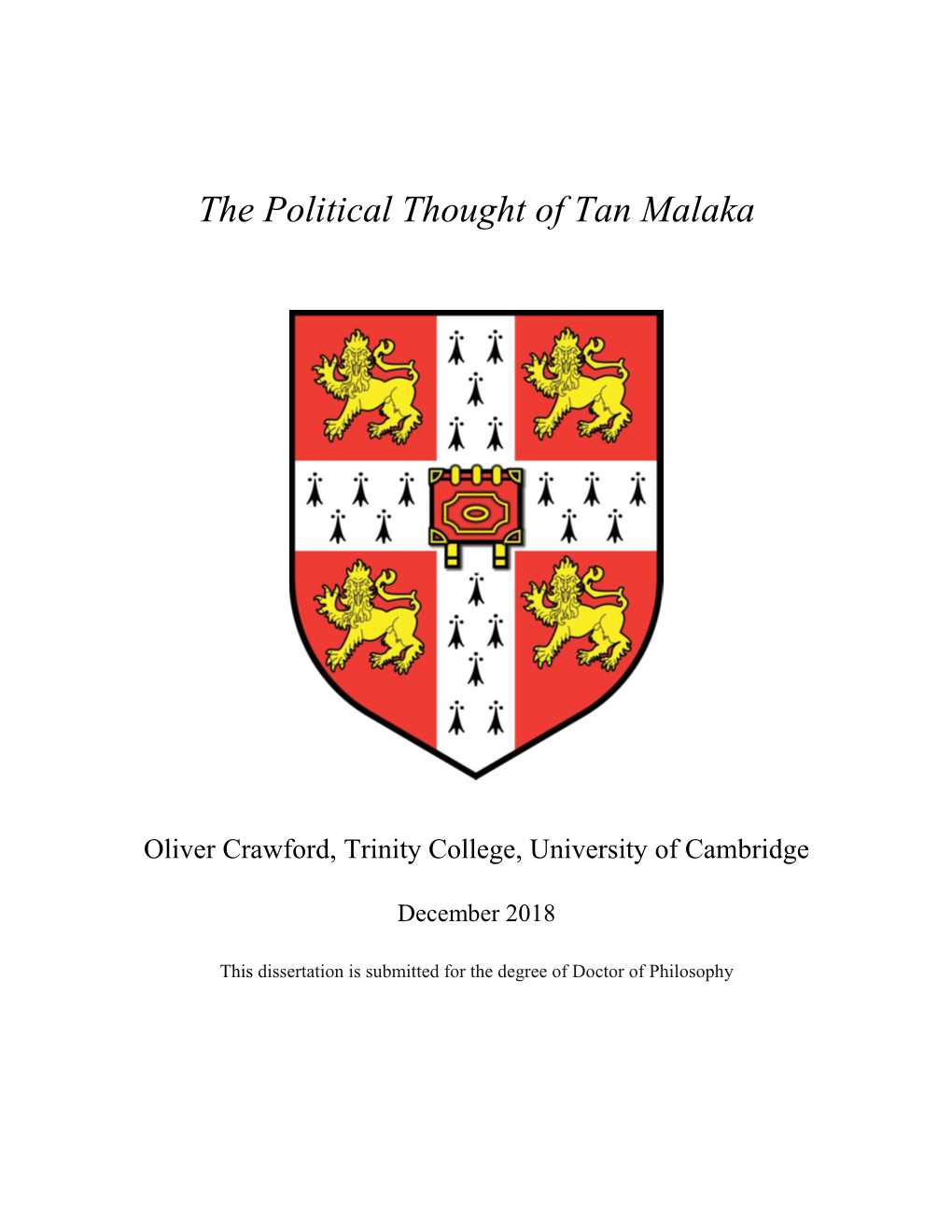 The Political Thought of Tan Malaka