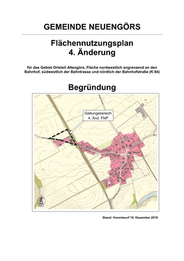 GEMEINDE NEUENGÖRS Flächennutzungsplan 4. Änderung